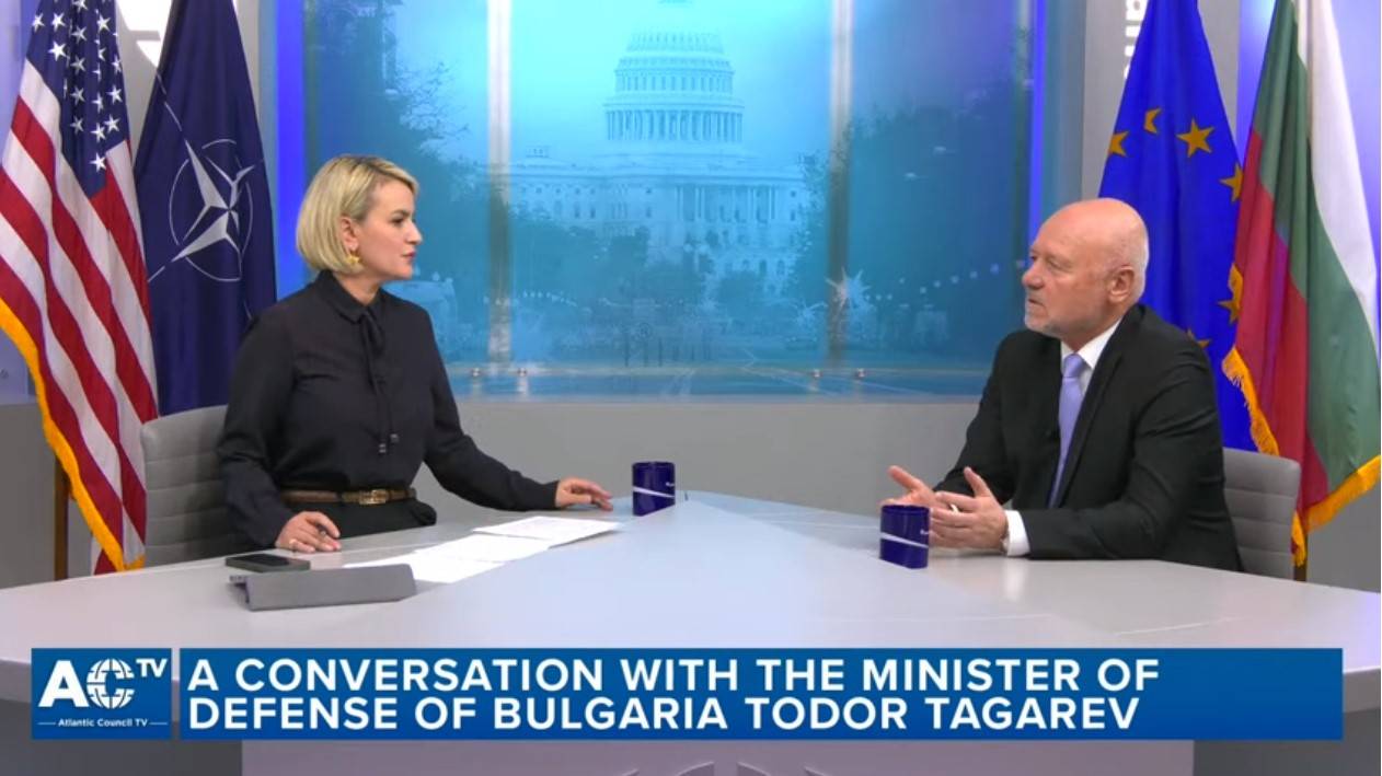 Министърът на отбраната Тодор Тагарев пред дискусионен формат на Атлантическия съвет в САЩ